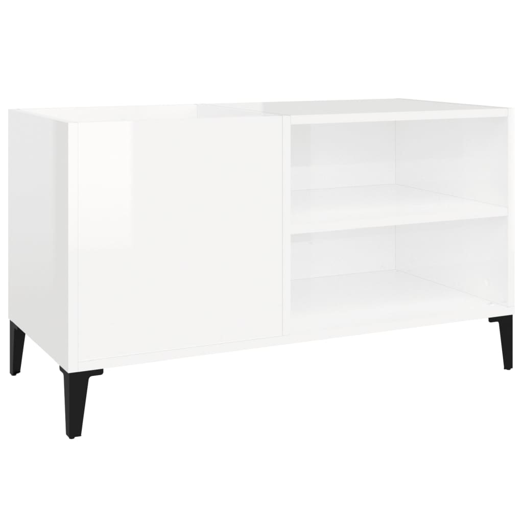 vinylskab 84,5x38x48 cm konstrueret træ hvid højglans