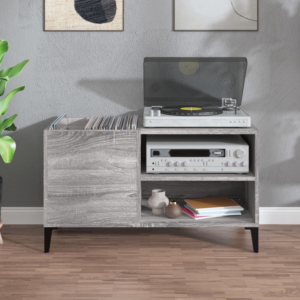 vinylskab 84,5x38x48 cm konstrueret træ grå sonoma-eg