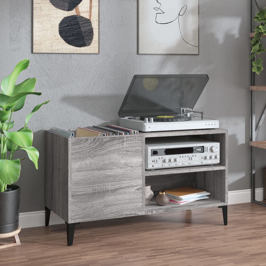 vinylskab 84,5x38x48 cm konstrueret træ grå sonoma-eg