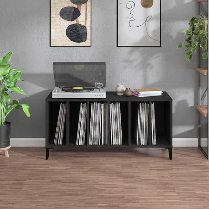 vinylskab 100x38x48 cm konstrueret træ sort