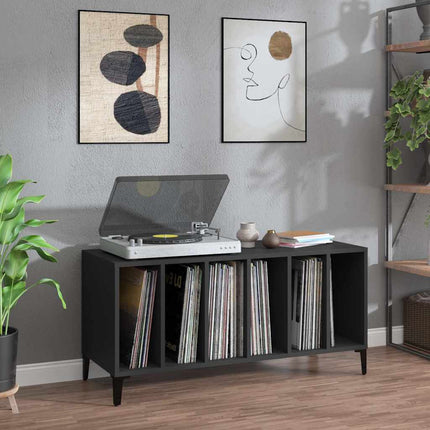 vinylskab 100x38x48 cm konstrueret træ sort