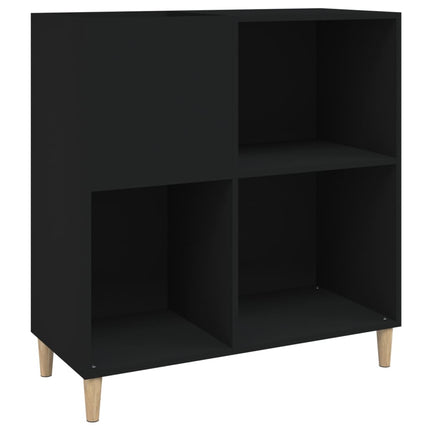 vinylskab 84,5x38x89 cm konstrueret træ sort