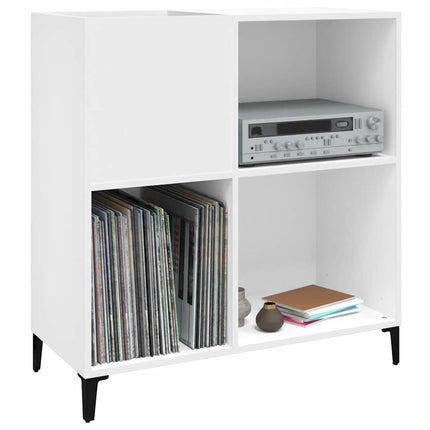 vinylskab 84,5x38x89 cm konstrueret træ hvid