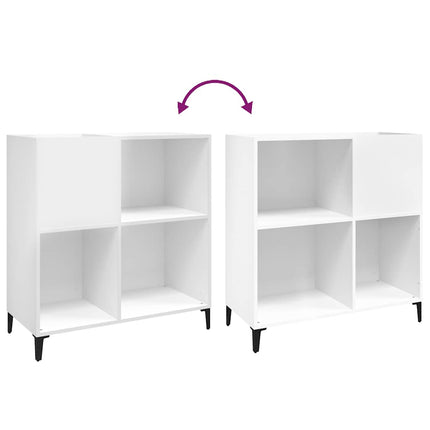 vinylskab 84,5x38x89 cm konstrueret træ hvid