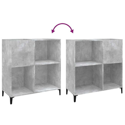 vinylskab 84,5x38x89 cm konstrueret træ betongrå