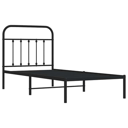 sengeramme med sengegavl 90x190 cm metal sort