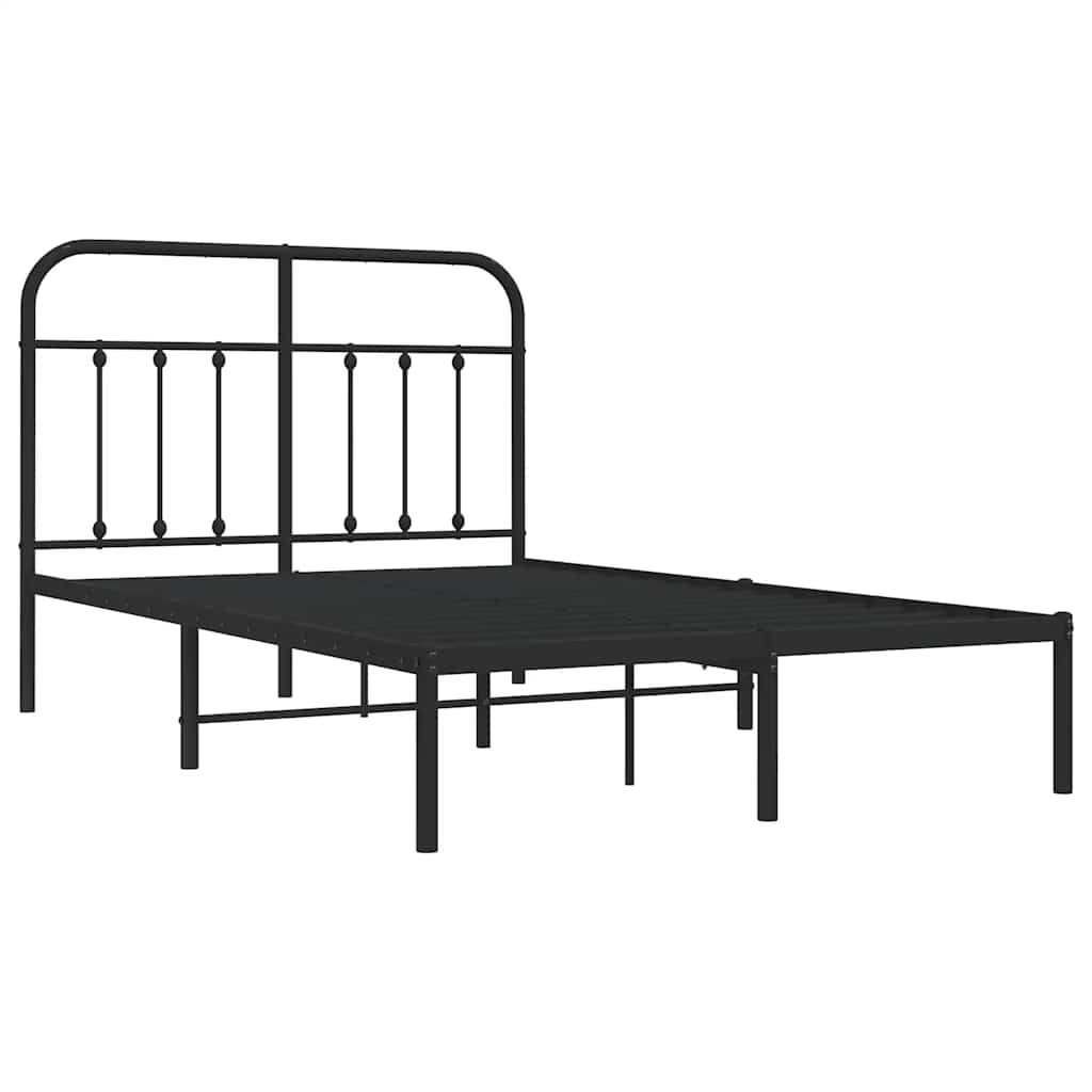 sengeramme med sengegavl 120x190 cm metal sort