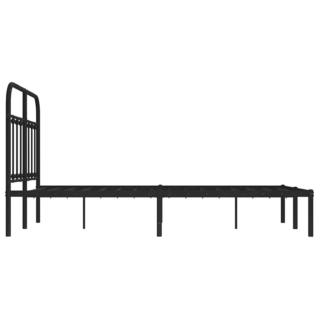 sengeramme med sengegavl 120x190 cm metal sort