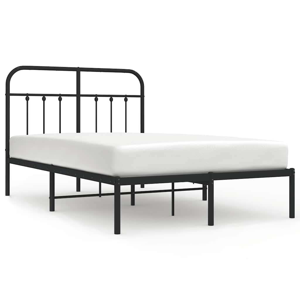 sengeramme med sengegavl 120x200 cm metal sort