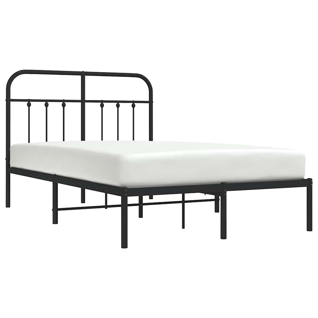 sengeramme med sengegavl 120x200 cm metal sort