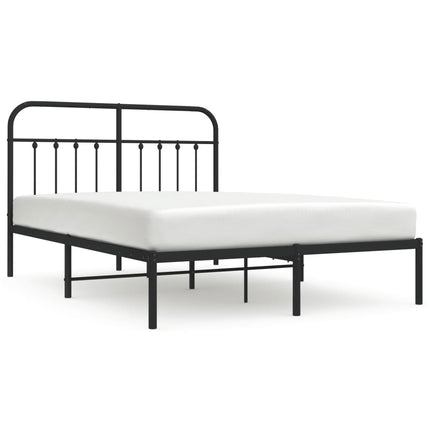 sengeramme med sengegavl 140x190 cm metal sort