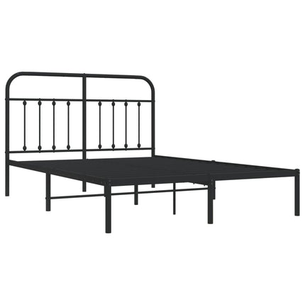 sengeramme med sengegavl 140x200 cm metal sort