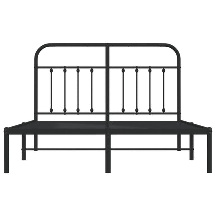 sengeramme med sengegavl 140x200 cm metal sort
