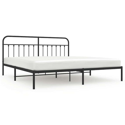 sengeramme med sengegavl 200x200 cm metal sort