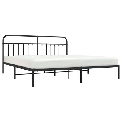 sengeramme med sengegavl 200x200 cm metal sort