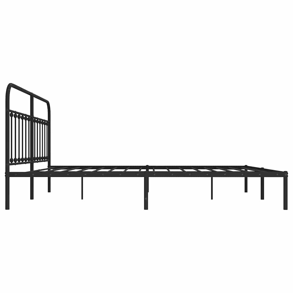 sengeramme med sengegavl 200x200 cm metal sort