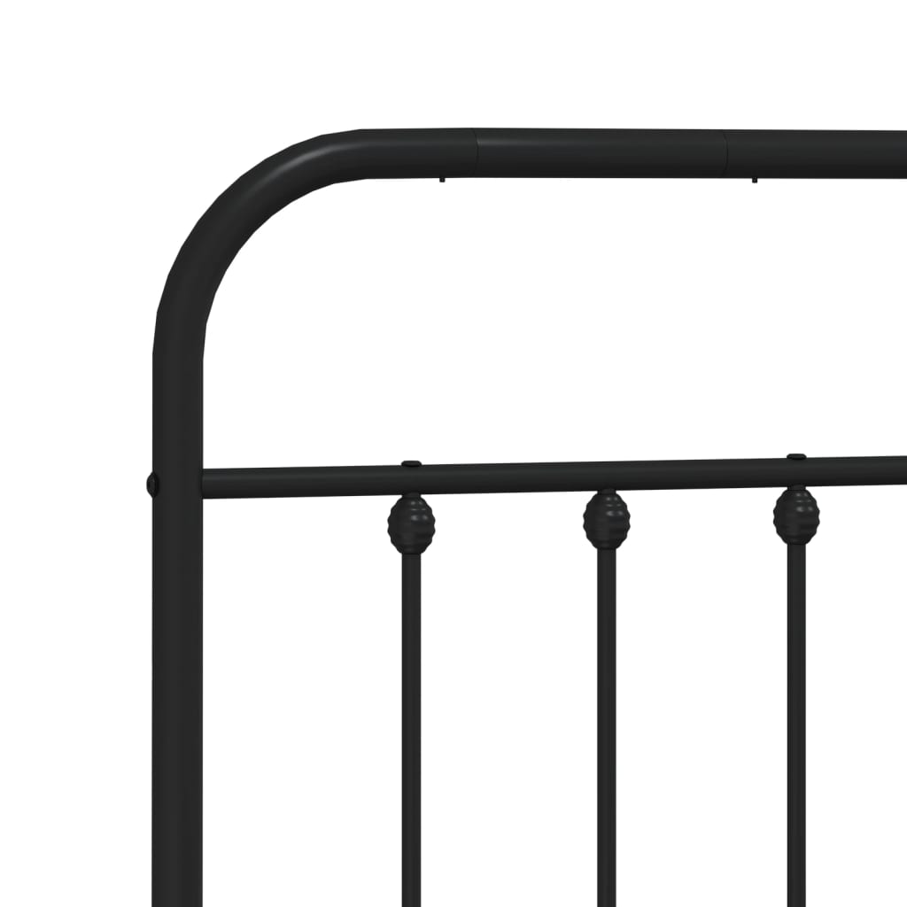 sengeramme med sengegavl og fodgærde 120x190 cm metal sort