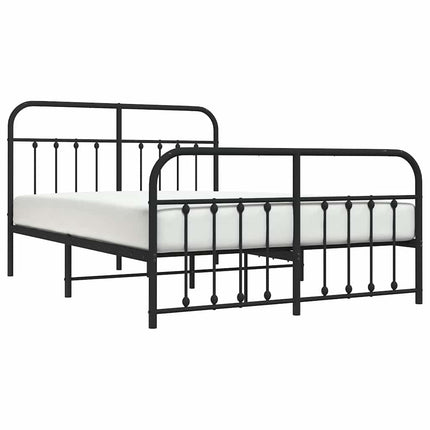 sengeramme med sengegavl og fodgærde 150x200 cm metal sort