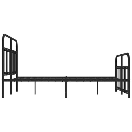 sengeramme med sengegavl og fodgærde 150x200 cm metal sort