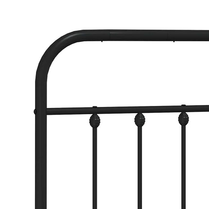 sengeramme med sengegavl og fodgærde 150x200 cm metal sort