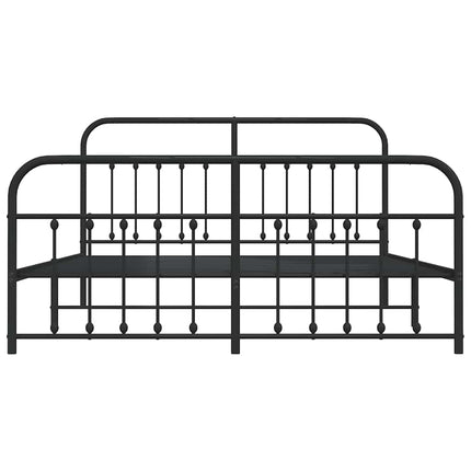 sengeramme med sengegavl og fodgærde 183x213 cm metal sort