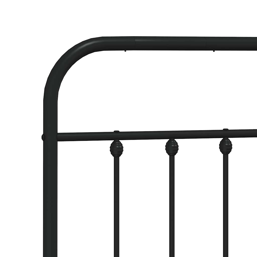 sengeramme med sengegavl og fodgærde 193x203 cm metal sort