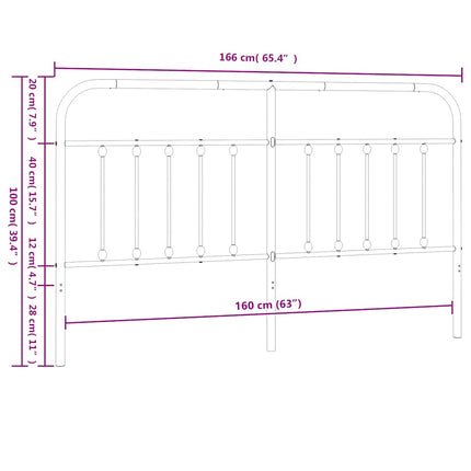 udskiftningsgavl 160 cm metal sort