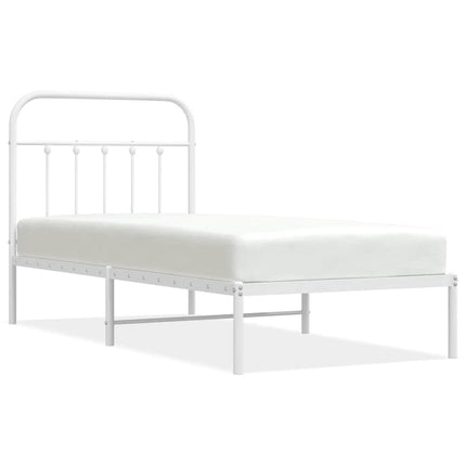 sengeramme med sengegavl 90x190 cm metal hvid