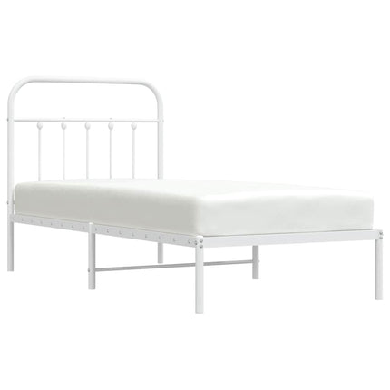 sengeramme med sengegavl 90x190 cm metal hvid