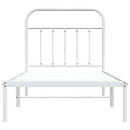 sengeramme med sengegavl 90x190 cm metal hvid