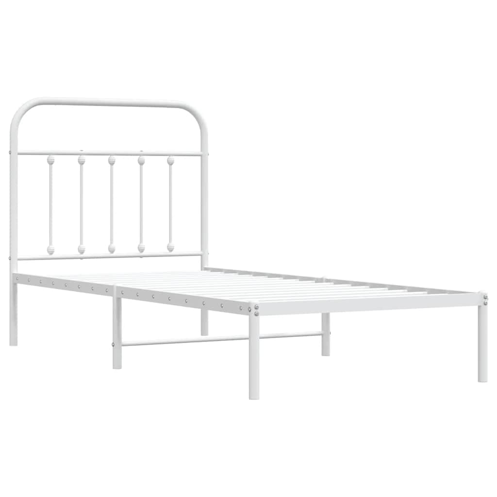 sengeramme med sengegavl 90x200 cm metal hvid