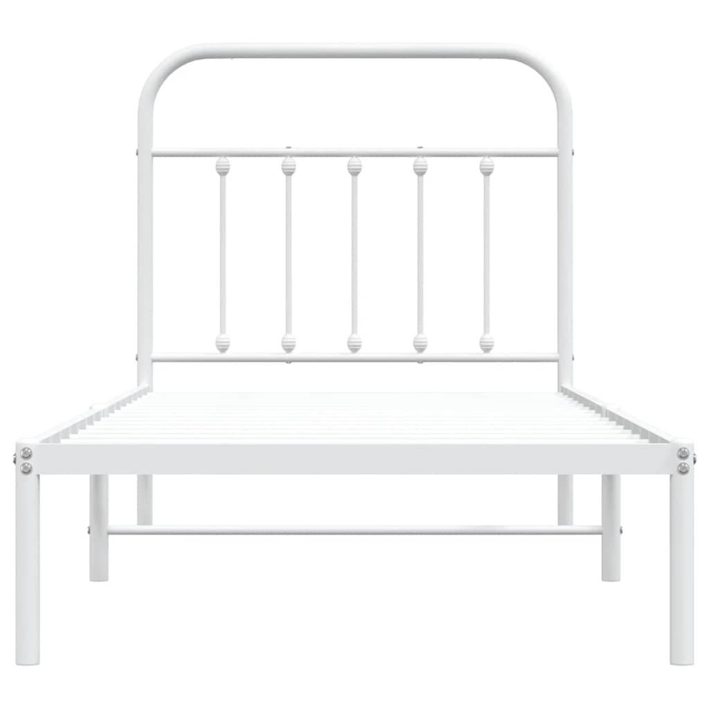 sengeramme med sengegavl 90x200 cm metal hvid
