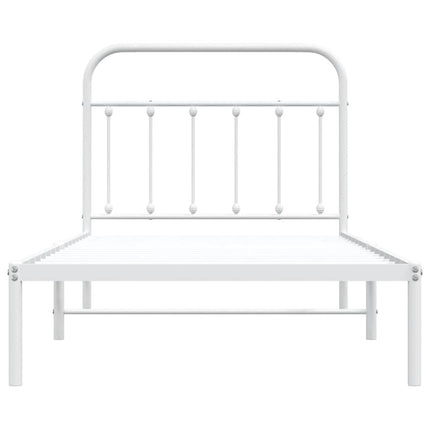 sengeramme med sengegavl 100x190 cm metal hvid