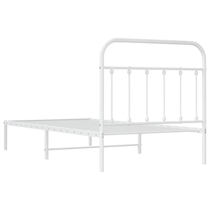 sengeramme med sengegavl 100x190 cm metal hvid