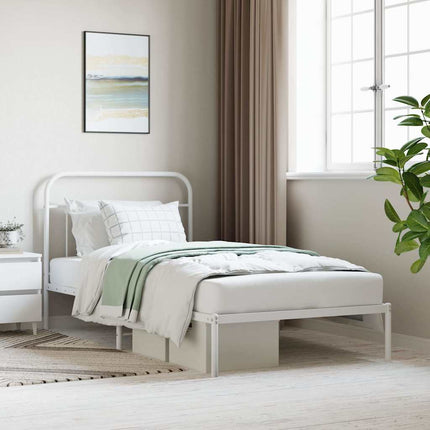 sengeramme med sengegavl 107x203 cm metal hvid