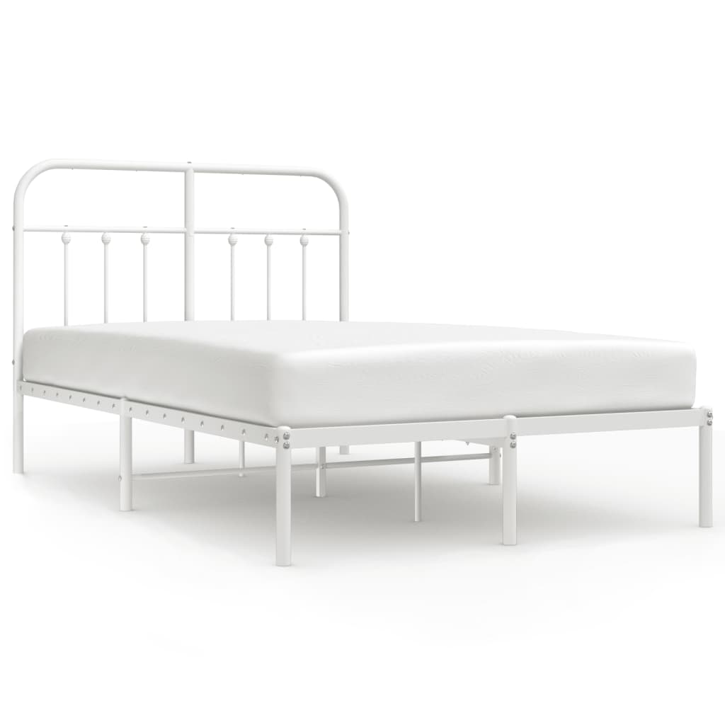 sengeramme med sengegavl 120x190 cm metal hvid
