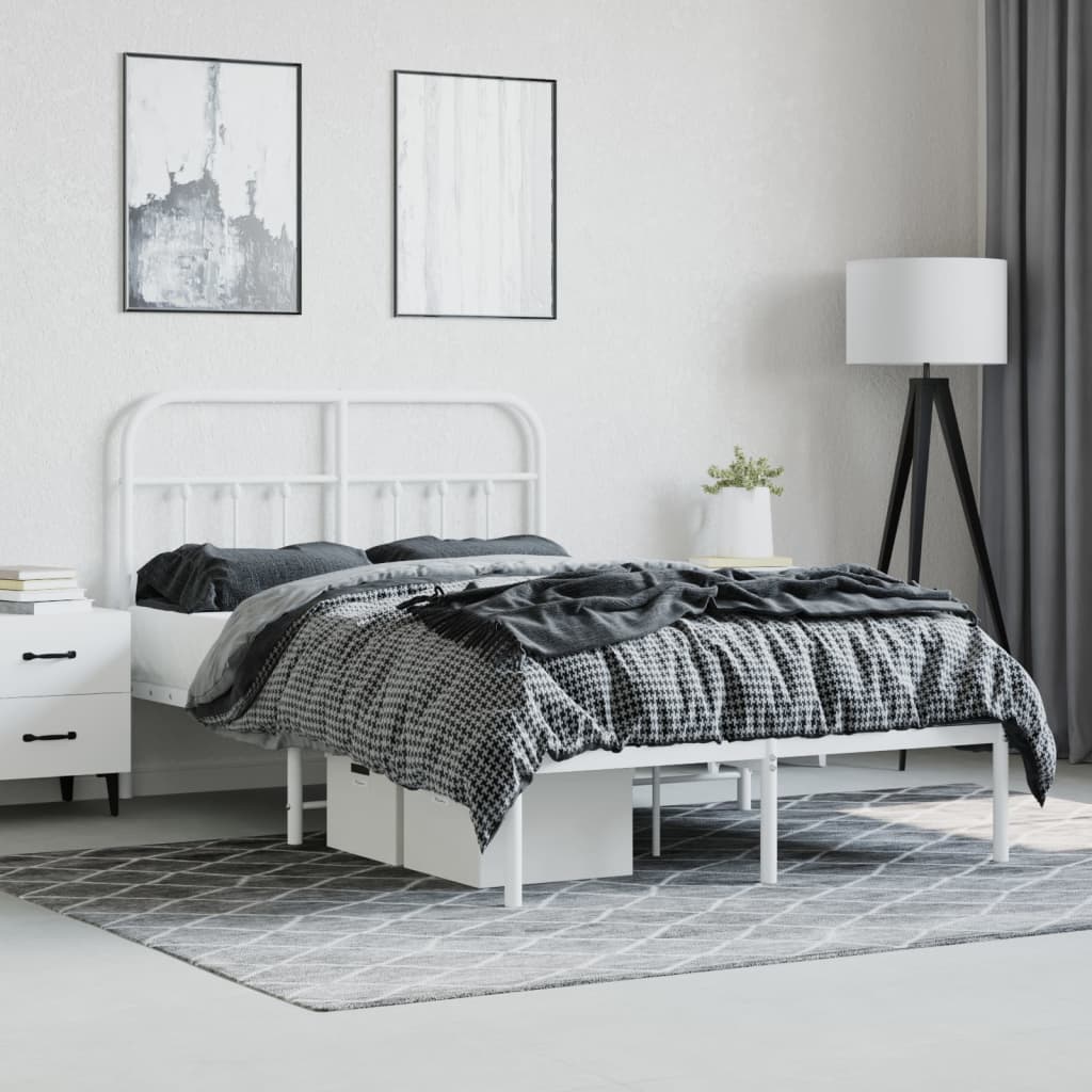 sengeramme med sengegavl 120x190 cm metal hvid