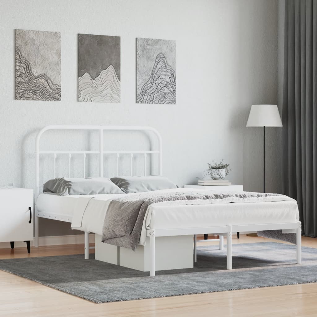 sengeramme med sengegavl 120x190 cm metal hvid