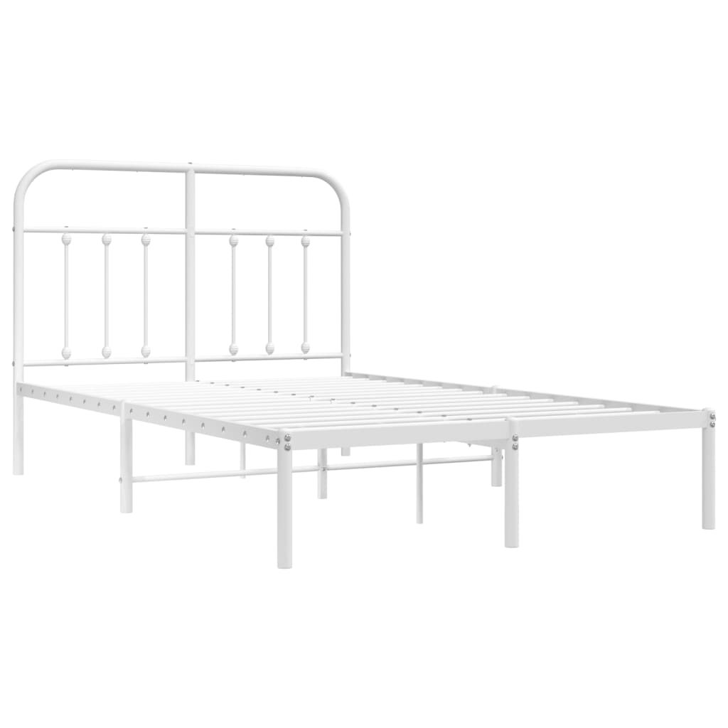sengeramme med sengegavl 120x200 cm metal hvid