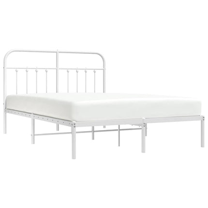 sengeramme med sengegavl 140x190 cm metal hvid