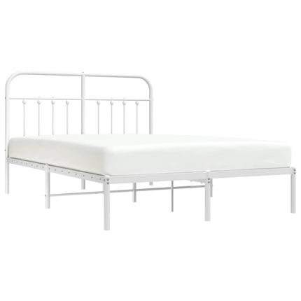 sengeramme med sengegavl 140x200 cm metal hvid