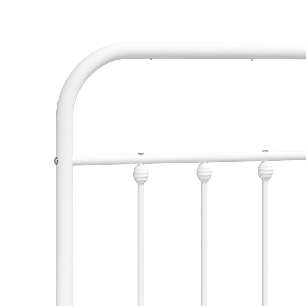 sengeramme med sengegavl 150x200 cm metal hvid