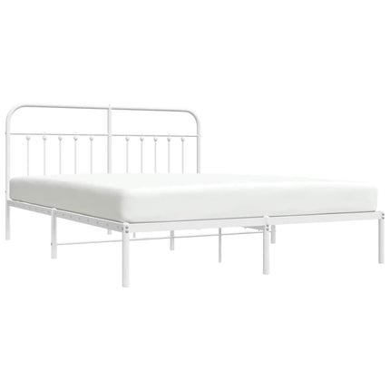 sengeramme med sengegavl 180x200 cm metal hvid