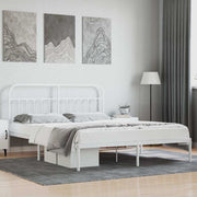 sengeramme med sengegavl 180x200 cm metal hvid