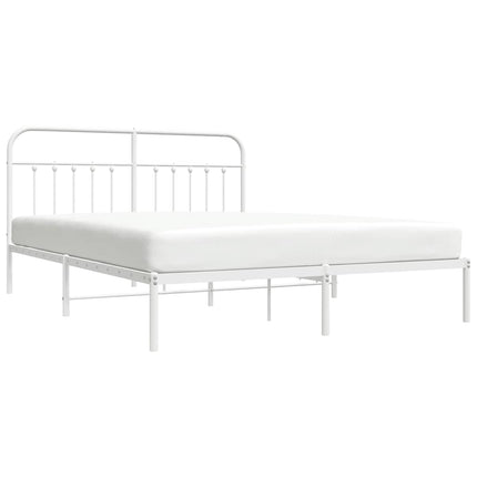 sengeramme med sengegavl 183x213 cm metal hvid