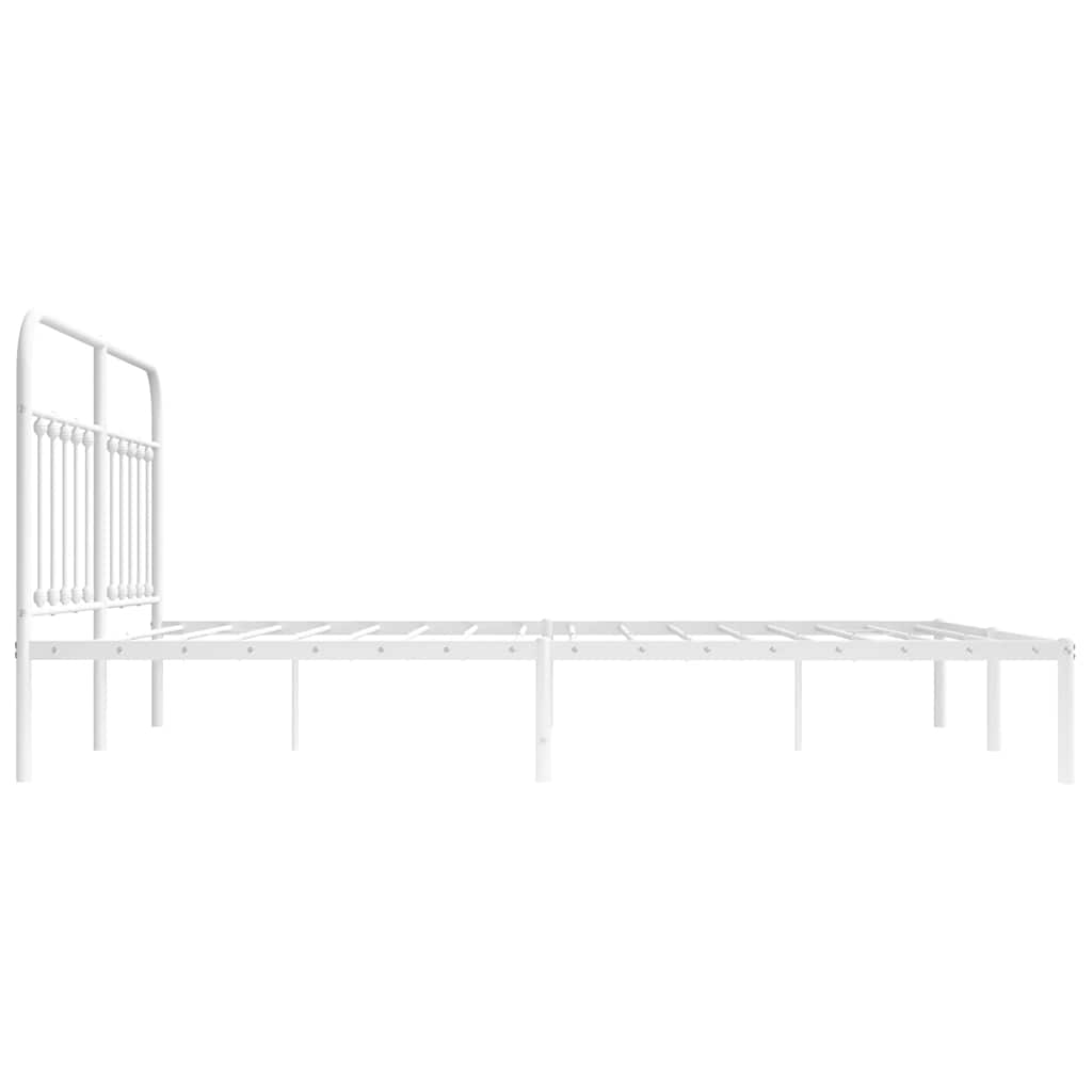sengeramme med sengegavl 183x213 cm metal hvid