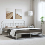 sengeramme med sengegavl 183x213 cm metal hvid