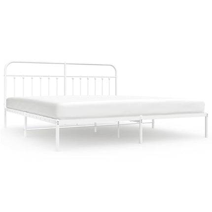 sengeramme med sengegavl 193x203 cm metal hvid