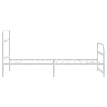 sengeramme med sengegavl og fodgærde 100x200 cm metal hvid