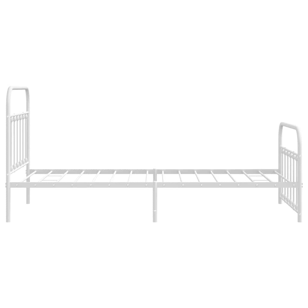 sengeramme med sengegavl og fodgærde 100x200 cm metal hvid
